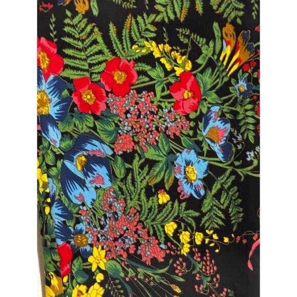 Soft Surroundings In Bloom Floral Slim Ankle Pants Women sz M Black Boho funky - Picture 2 of 11